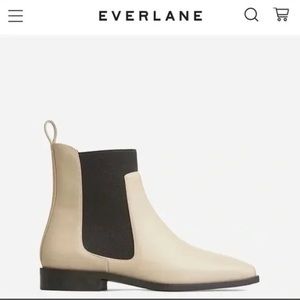 Everlane Italian leather white chelsea boots womens US 10